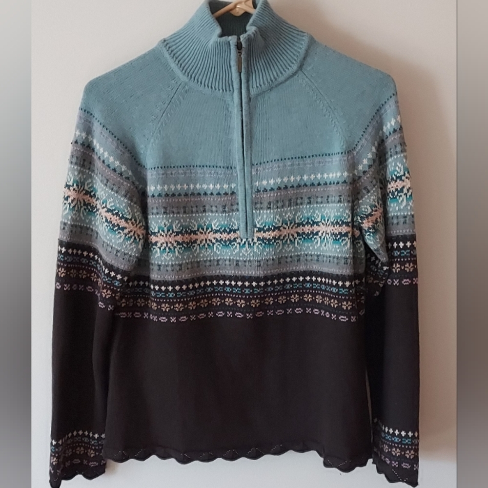 Eddie Bauer Collectibles Fair Isle Nordic Angora Sweater Women’s Size Medium